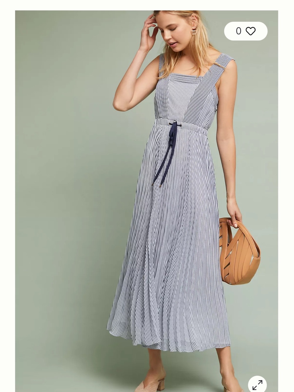 Anthropologie Maeve Midi Dress with Tie Waist